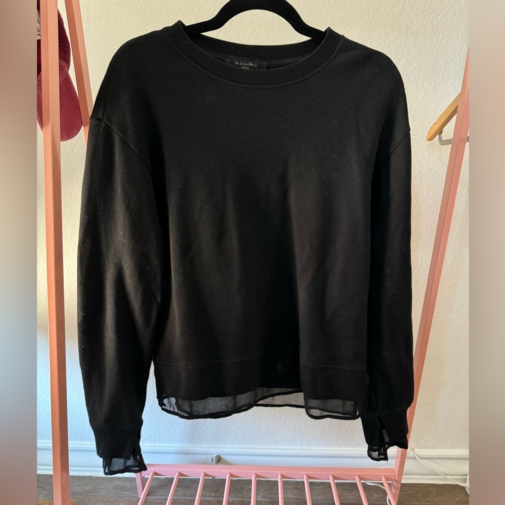 ALLSAINTS | black pullover sweatshirt size small